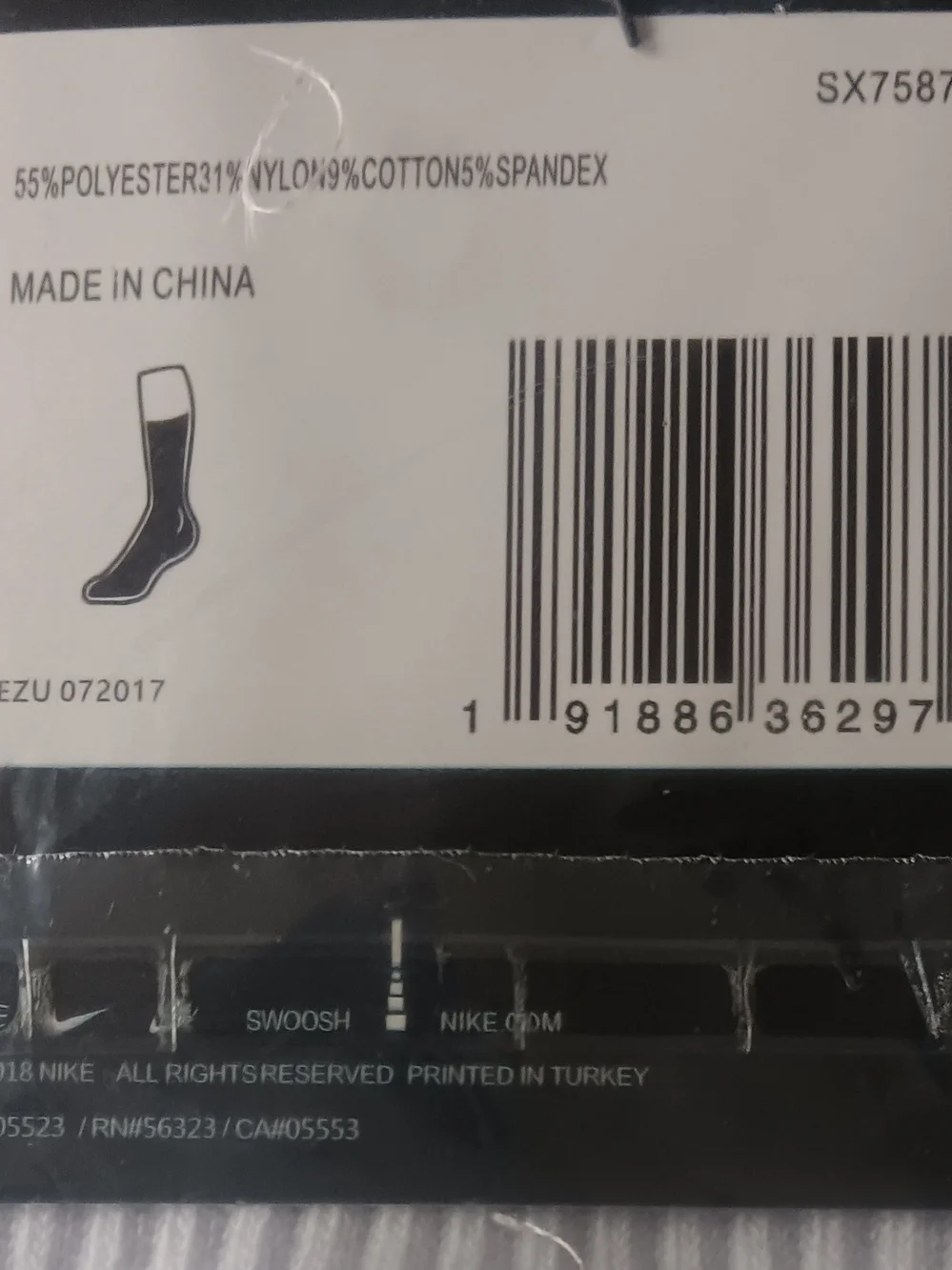 NBA Nike Elite Crew Socks. Size L